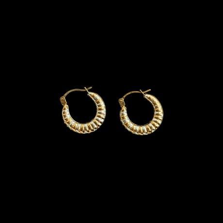 9Kゴールド　イエロー×ホワイトゴールド　フープピアス
