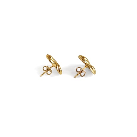 ルビー　ロールドゴールド　スターリングシルバー　ハート　ピアス