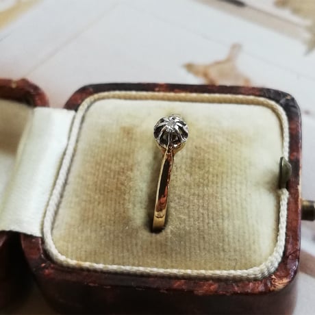 18Kゴールド　フレンチ　ダイヤモンド　リング