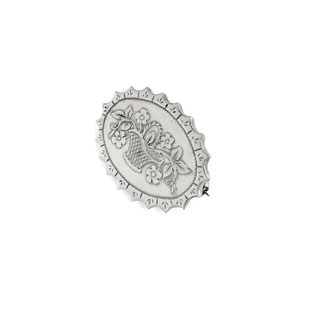 W.C.M工房　勿忘草　バスケット　ブローチ　1892年　スターリングシルバー