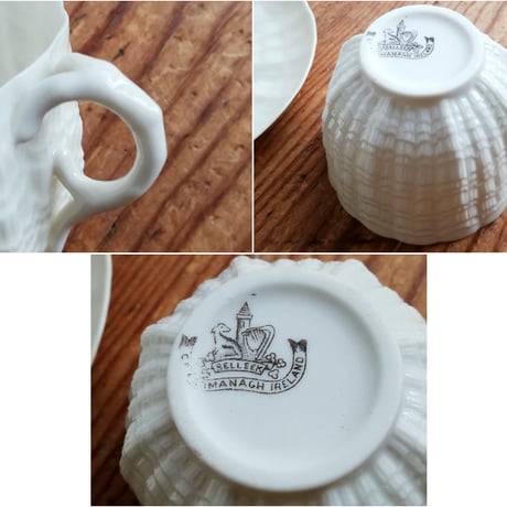 Belleek　ベリーク　TRIDACNA　トリダクナ　セカンドブラックマーク　カップ＆ソーサー