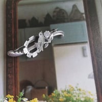 エドワーディアン　純銀製　鳥と花のブローチ　1905年