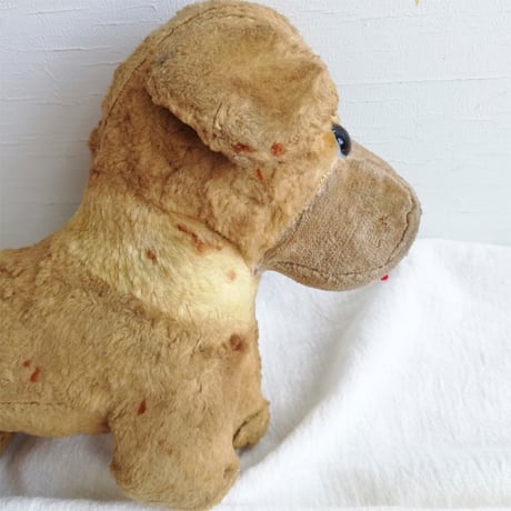 垂れ耳とポンチ目　犬のぬいぐるみ　フランスアンティーク
