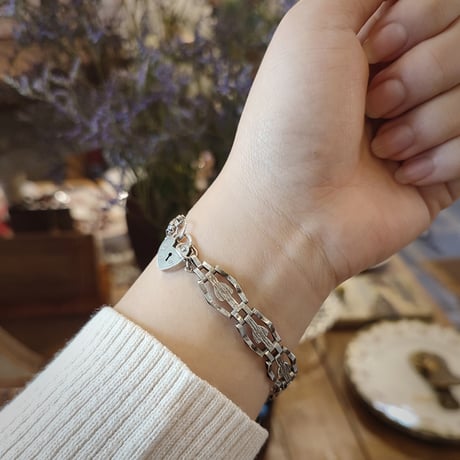 スターリングシルバー　パドロック　ブレスレット