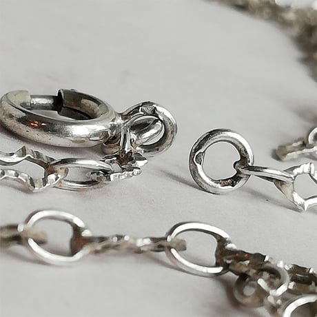 フレンチ　シルバー　ロング　チェーンネックレス