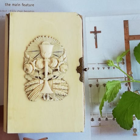 アイボリー　ミサ典書　聖書　薔薇と聖杯と麦の穂　1866年