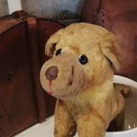 垂れ耳とポンチ目　犬のぬいぐるみ　フランスアンティーク