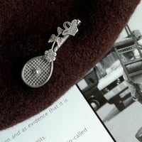 ヴィクトリアン　スターリングシルバー　テニスラケットのブローチ　1892年