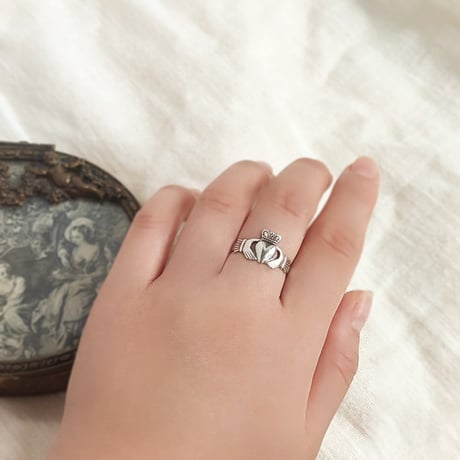 スターリングシルバー　Claddagh　クラダ 　リング　アイルランドヴィンテージ