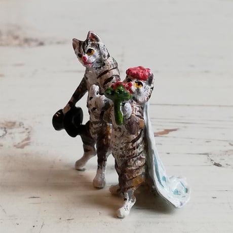ヴィエナブロンズ　猫のウェディングカップル　 フリッツ・ベルマン工房　証明書付