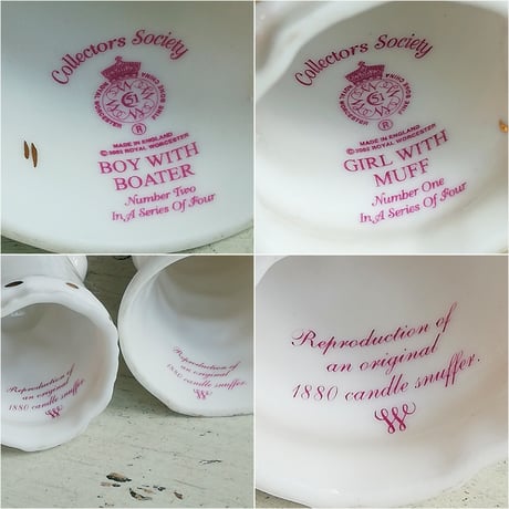 ROYAL WORCESTER　ロイヤル・ウースター　キャンドルスナッファー　Boy＆Girl