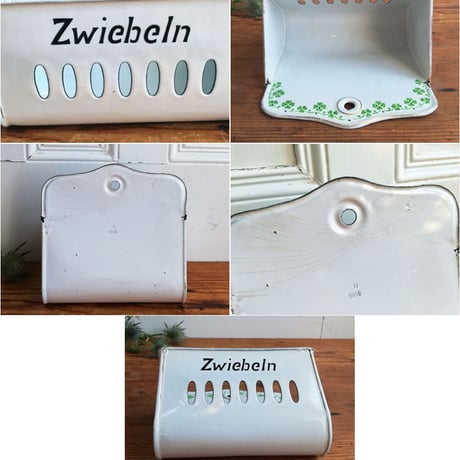 ホーロー　クローバーのオニオンラック　Zwiebeln
