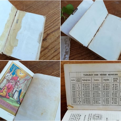 アイボリー　ミサ典書　聖書　薔薇と聖杯と麦の穂　1866年