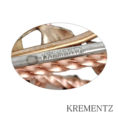 KREMENTZ　クレメンツ　14KGF　勿忘草　フラワーバスケット　ブローチ