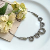 スターリングシルバー 　ペーストガラス　アールデコ ネックレス