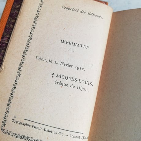 スミレとミモザと十字架　モシュリンヌ　ミサ典書　祈祷書　1912年