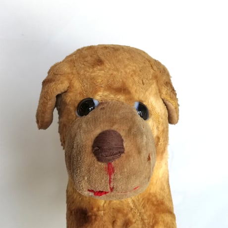 垂れ耳とポンチ目　犬のぬいぐるみ　フランスアンティーク