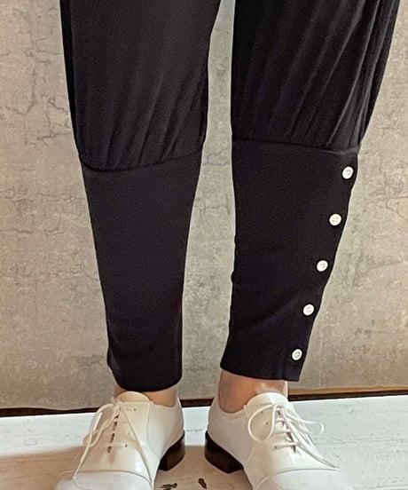 Gauze#　ガーゼ G1165　コットンカシミア ジョッパーパンツ　ブラック