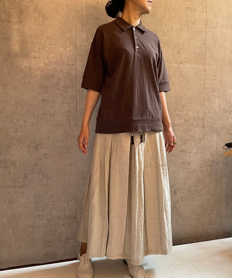 TC-0171　ラフィージャージポロ　BROWN