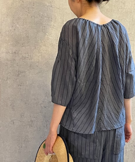 DS-0771　シャーリングシャツ　NAVY STRIPE