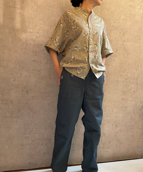 DS-0371　プリントカフスシャツ　BEIGE