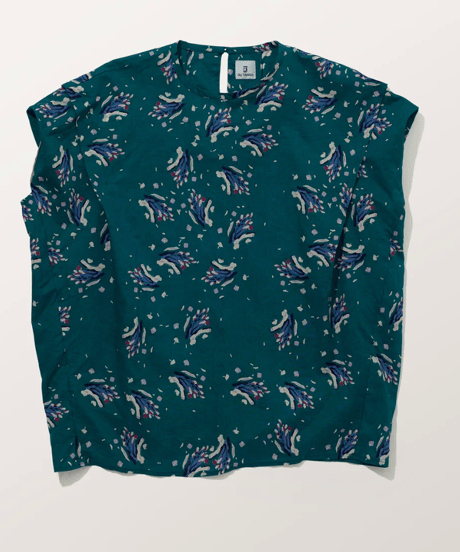 DS-0671　プリントフレンチスリーブシャツ　GREEN