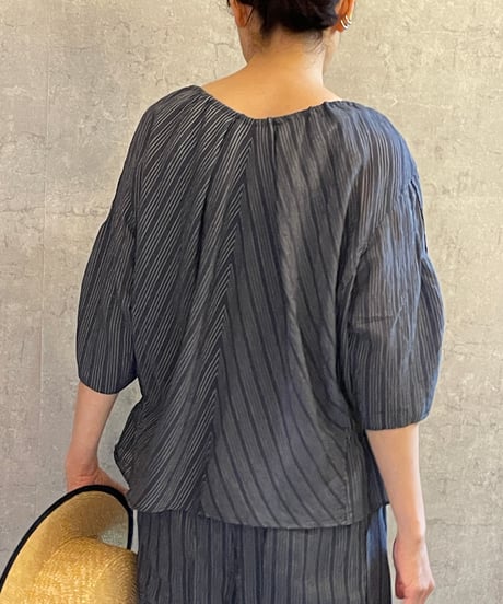 DS-0771　シャーリングシャツ　NAVY STRIPE