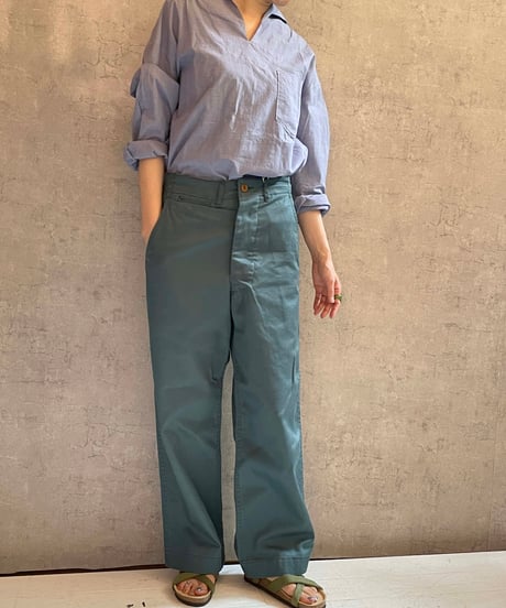 TS-0171　スキッパーシャツ　NAVY GINGHAM