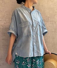 DS-0271　シャンブレーカフスシャツ　BLUE