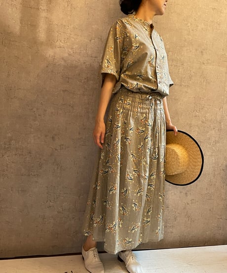 DB-0371　フラワープリントスカート　BEIGE