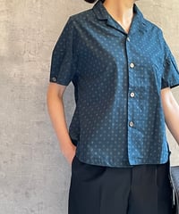 DS-0471　バティックプリントシャツ　DEEP GREEN