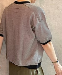 made in japan　Hands of creation  1620824　ラフィスウェーデンカノコ盲縞ハーフスリーブプルオーバー