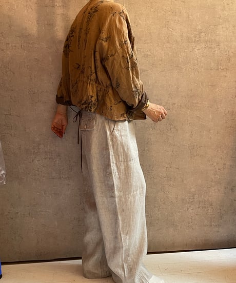 Gauze#  G1206 Florence ROBE - reversible -ベージュ×ブラウン