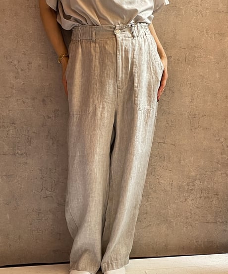 made in japan　Hands of creation  1630324 40/-L綾織り墨染め・オーバーダイワークパンツ　WHITE GREY