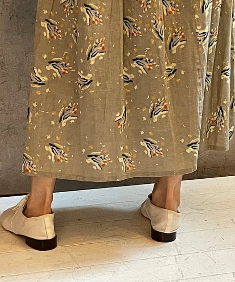 DB-0371　フラワープリントスカート　BEIGE