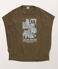 DC-0671　プリントバタフライTEE　KHAKI