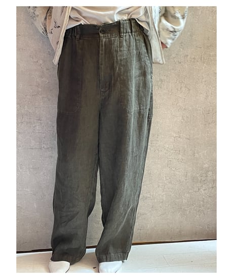 made in japan　Hands of creation  1630324 40/-L綾織り墨染め・オーバーダイワークパンツ　MOCA
