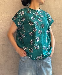 DS-0671　プリントフレンチスリーブシャツ　GREEN