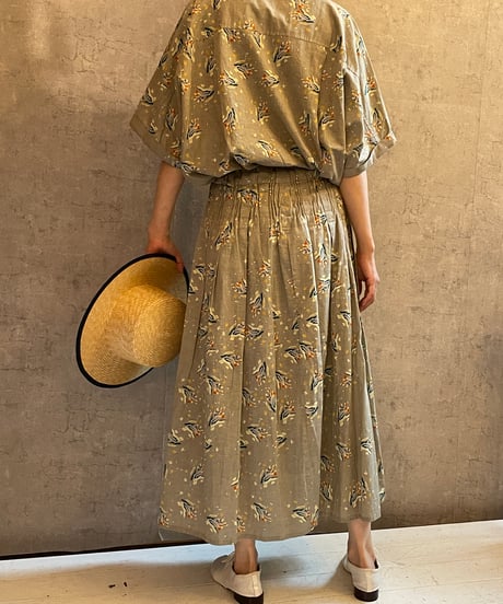 DB-0371　フラワープリントスカート　BEIGE