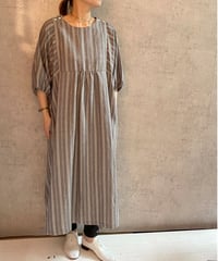 made in Japan   FABRIQUE en planète terre　261-108　麻とレーヨンのストライプワンピース