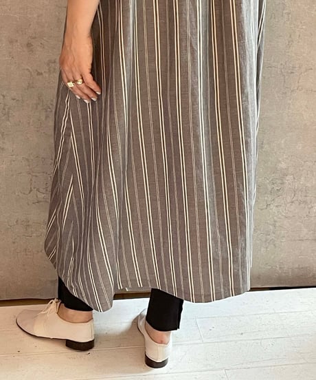 made in Japan   FABRIQUE en planète terre　261-108　麻とレーヨンのストライプワンピース