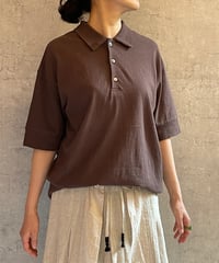 TC-0171　ラフィージャージポロ　BROWN