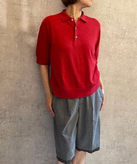 TC-0171　ラフィージャージポロ　RED