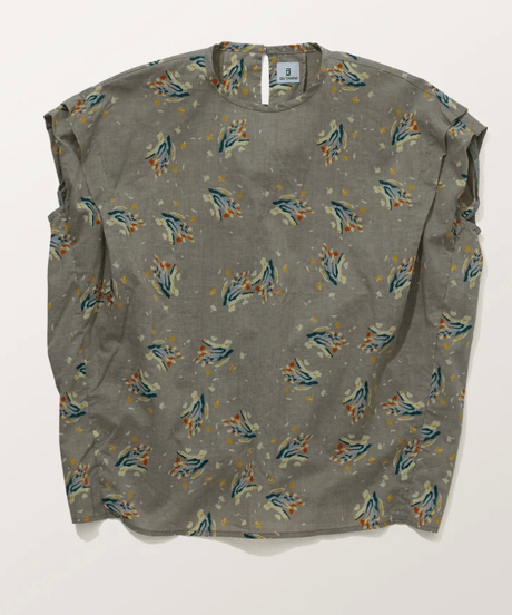 DS-0671　プリントフレンチスリーブシャツ　GREEN