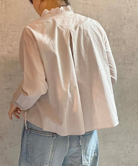 made in japan　Hands of creation  1620622　リネンローンカシュクールブラウス　ライトグレー