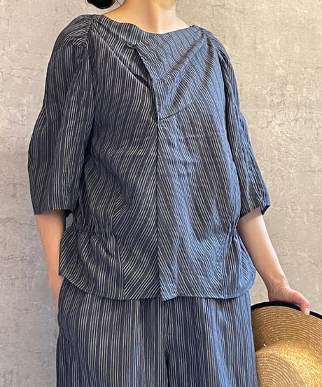 DS-0771　シャーリングシャツ　NAVY STRIPE