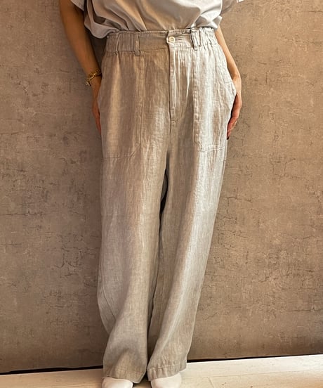 made in japan　Hands of creation  1630324 40/-L綾織り墨染め・オーバーダイワークパンツ　WHITE GREY