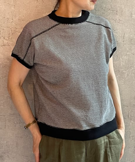 made in japan　Hands of creation  1620824　ラフィスウェーデンカノコ盲縞フレンチTEE