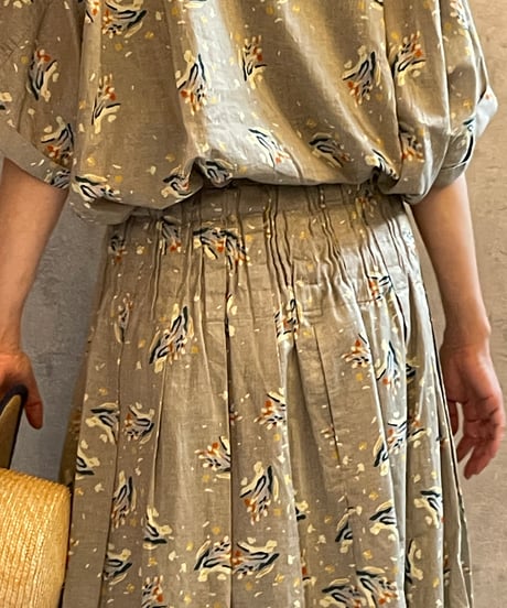 DB-0371　フラワープリントスカート　BEIGE