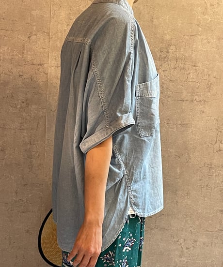 DS-0271　シャンブレーカフスシャツ　BLUE